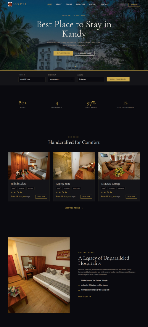 Luxury Resort website design by PLH Studio